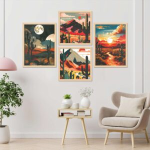 SET OF 4 DIGITAL WALL PAINTING