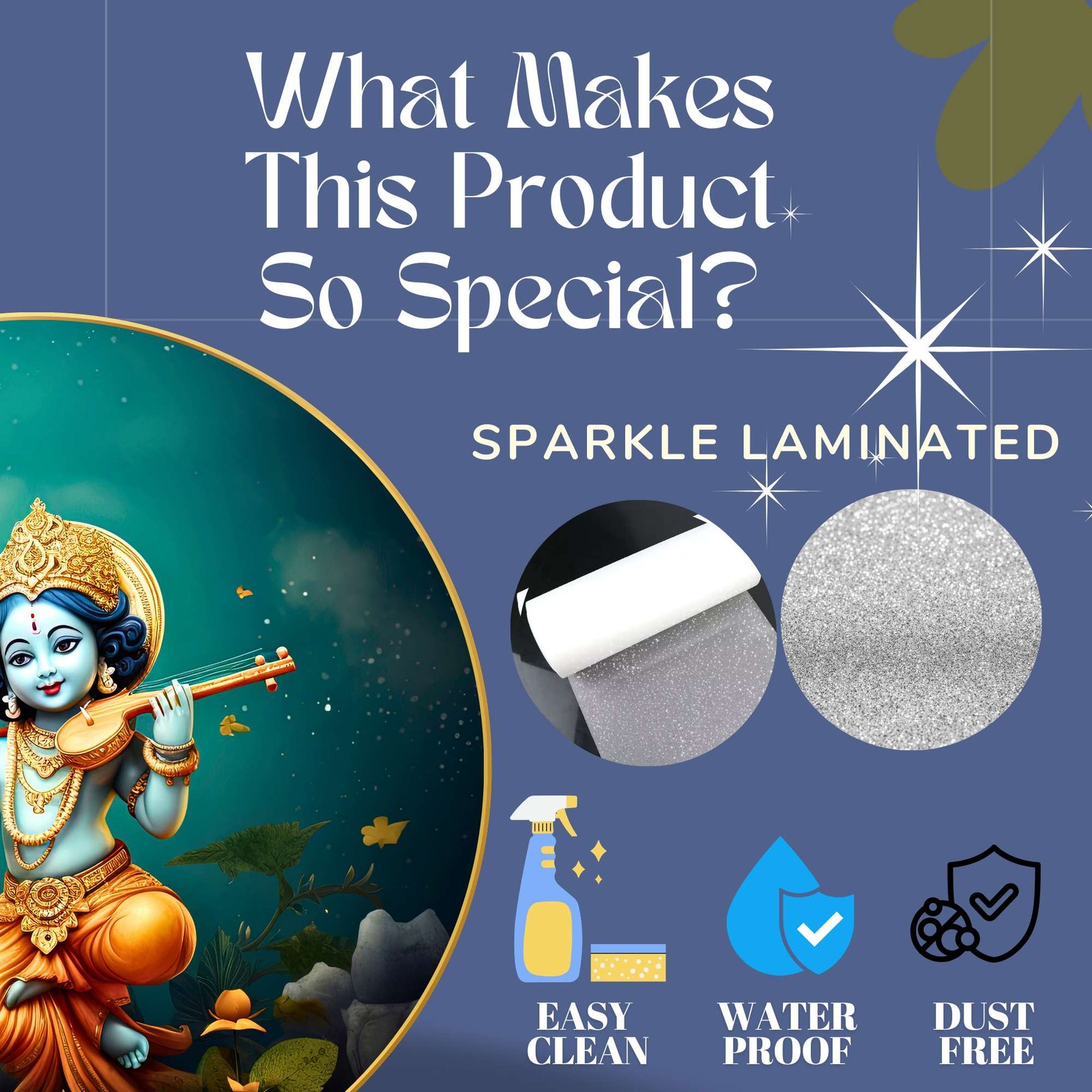 Wall Painting for Wall Decoration with Frame Sparkle Glossy Round Golden Framed Large Painting Office, Living Room, Bedroom, Home Decoration - Image 4